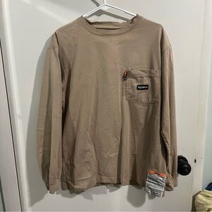 Berne Flame Resistant Long Sleeve Khaki Shirt Size Medium Large